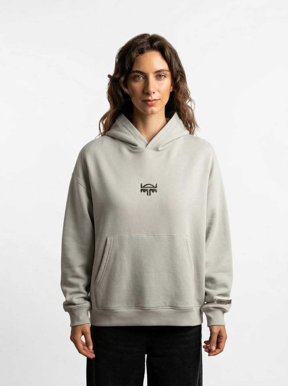 POLERON HOODIE OVERSIZE MUJER KAHA LARGO GRIS WAKA