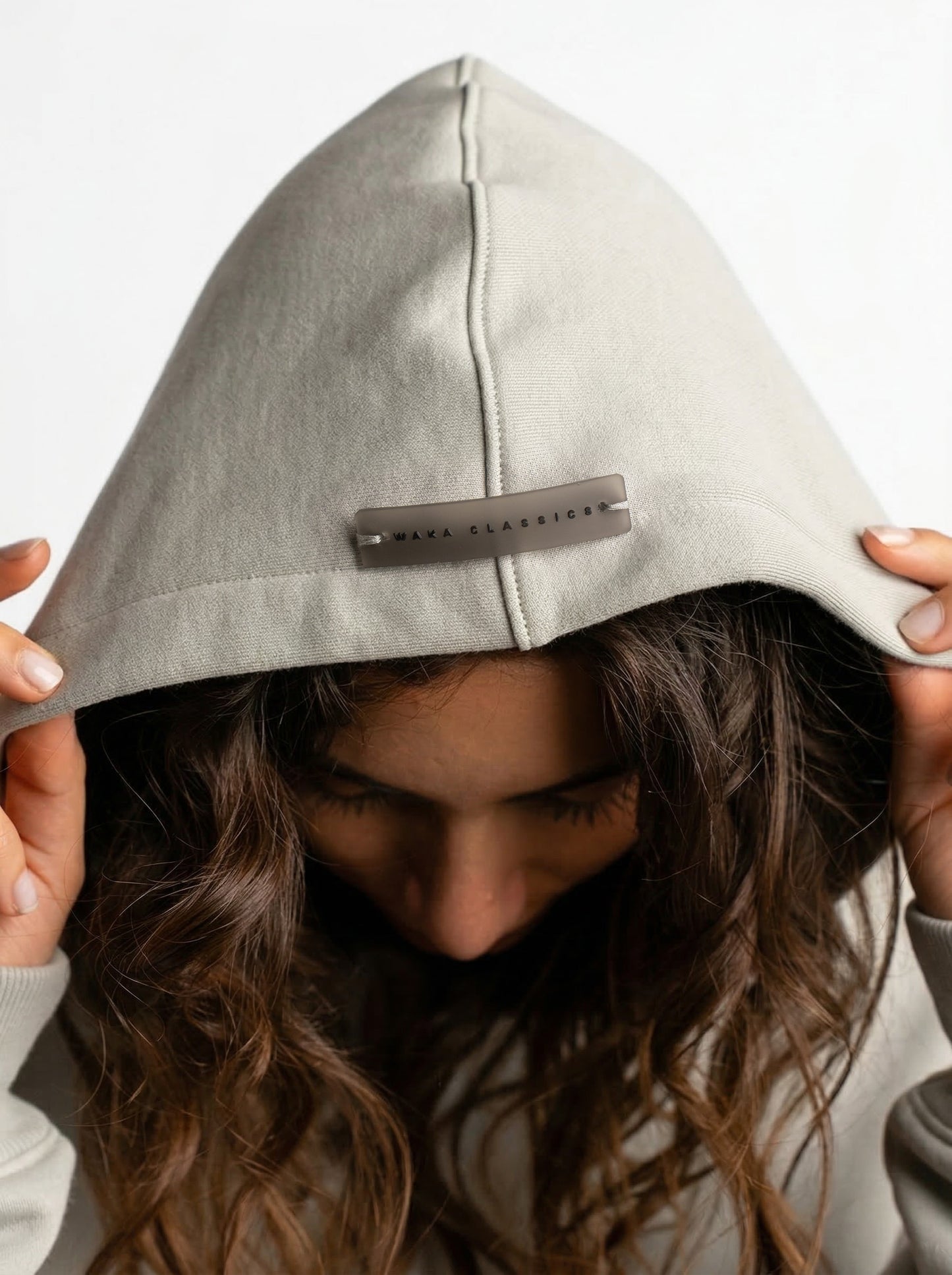POLERON HOODIE OVERSIZE MUJER KAHA LARGO GRIS WAKA