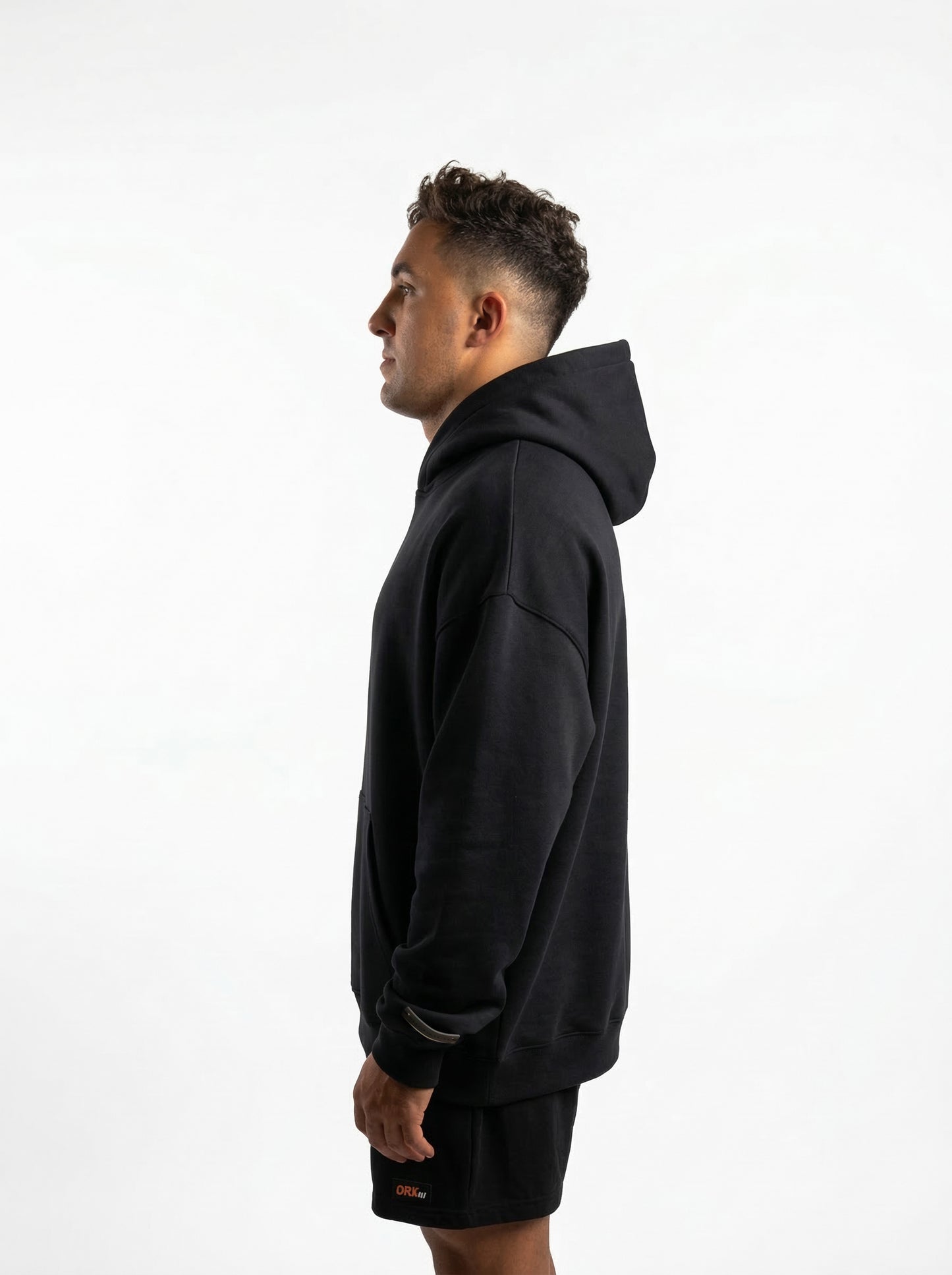 POLERON HOODIE OVERSIZE HOMBRE KAHA LARGO NEGRO WAKA