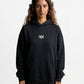 POLERON HOODIE OVERSIZE MUJER KAHA LARGO NEGRO WAKA
