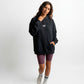 POLERON HOODIE OVERSIZE MUJER KAHA LARGO NEGRO WAKA